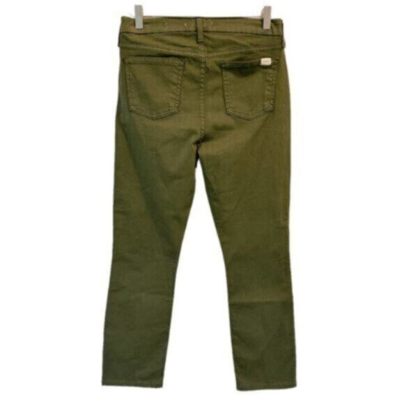 JEN 7 | Women's Olive Green Zipper Closure Crop Skinny Pants Size 4 - Picture 2 of 9